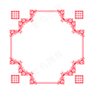 红色婚庆唯美边框元素,免抠元素