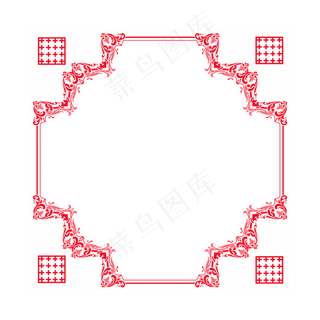 红色婚庆唯美边框元素,免抠元素