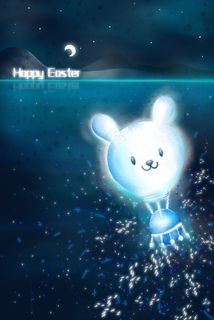 唯美复活节兔子热气球彩蛋白色