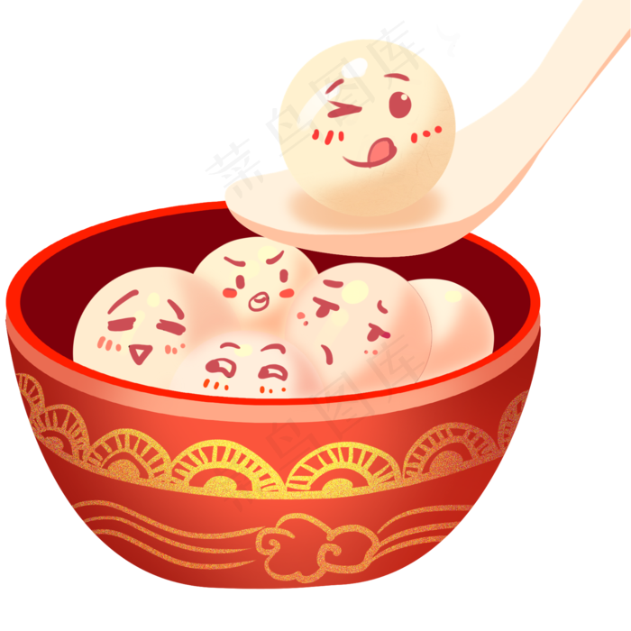 新春元宵佳节闹元宵吃汤圆,免抠元素