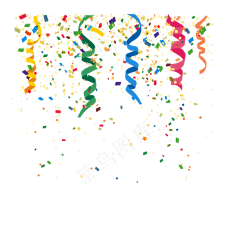 庆祝节日彩带矢量元素,免抠元素