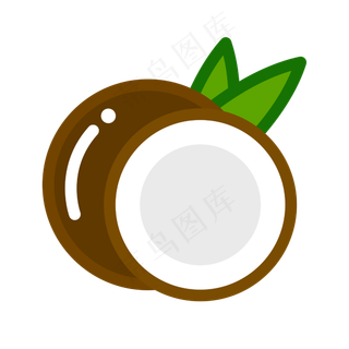 夏天卡通椰子清凉矢量图