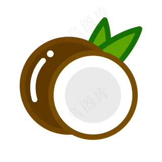 夏天卡通椰子清凉矢量图