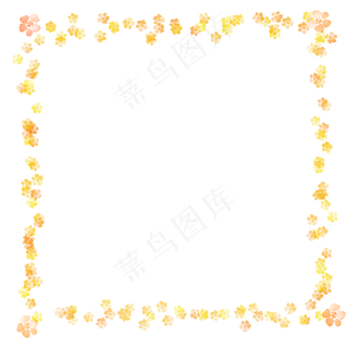 小清新花朵印章植物边框可商用元