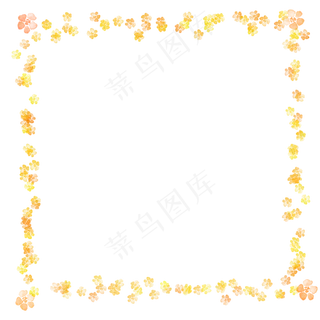 小清新花朵印章植物边框可商用元