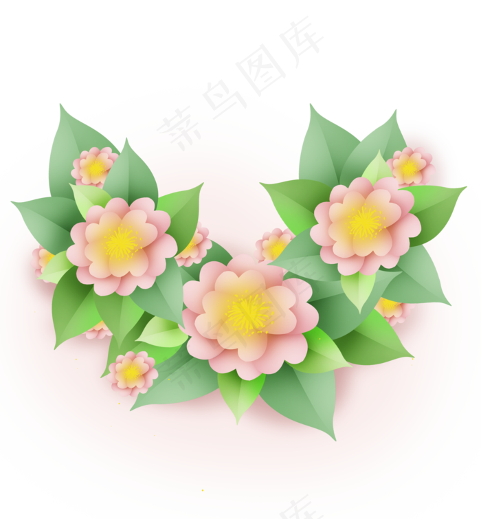 立体感粉嫩樱花花卉