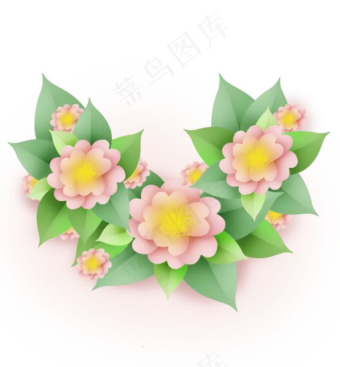 立体感粉嫩樱花花卉(2000X2158(DPI:299))psd模版下载