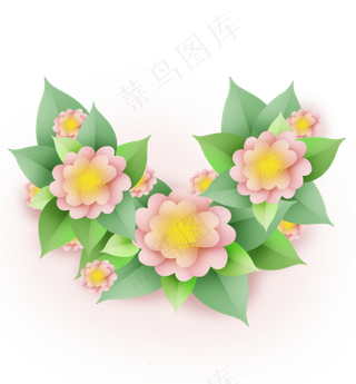 立体感粉嫩樱花花卉