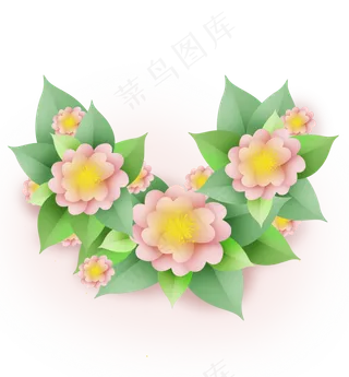 立体感粉嫩樱花花卉