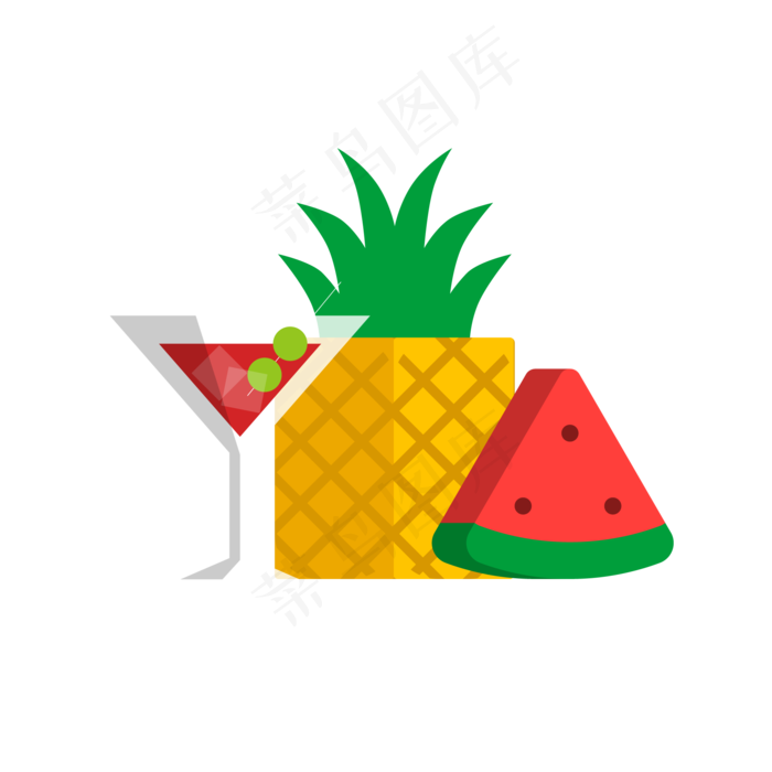 夏天大海夏季清凉水果饮料免扣素