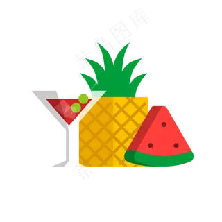 夏天大海夏季清凉水果饮料免扣素