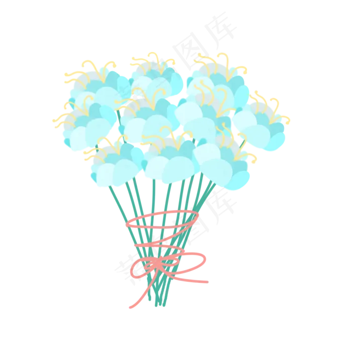 蓝色手捧花装饰