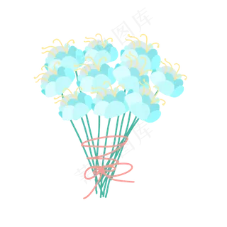 蓝色手捧花装饰