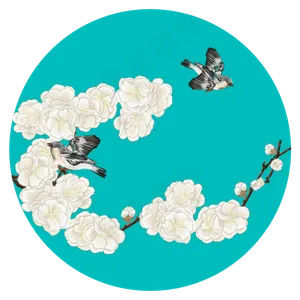 中国风梅花杏花0装饰画花鸟壁纸�,免抠元素