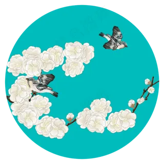 中国风梅花杏花0装饰画花鸟壁纸�,免抠元素