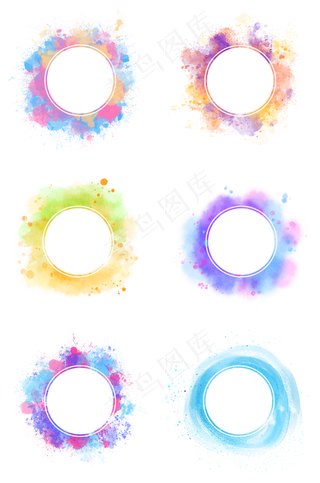 淡雅水彩边框组图