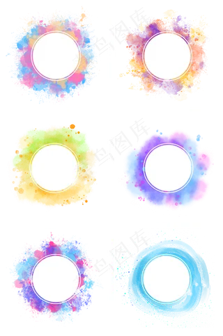淡雅水彩边框组图