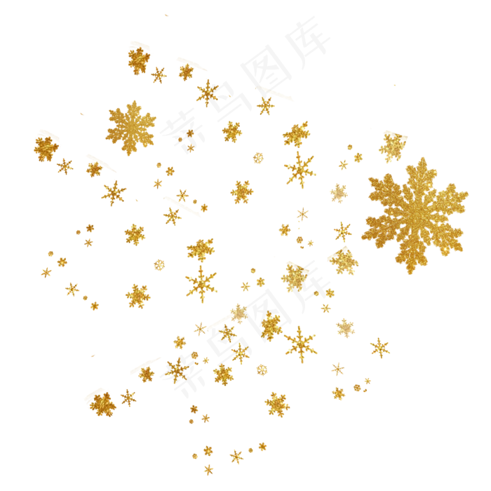 金色雪花,免抠元素