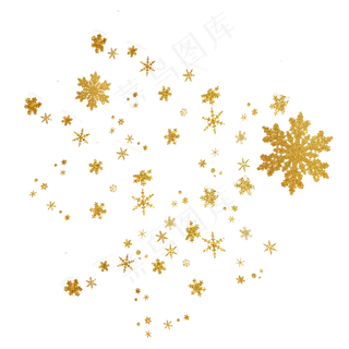 金色雪花,免抠元素