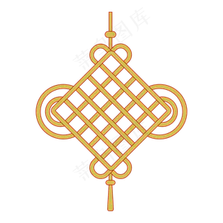 传统新年中国结卡通装饰,免抠元素