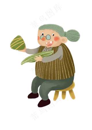 端午节阿姨奶奶吃粽子