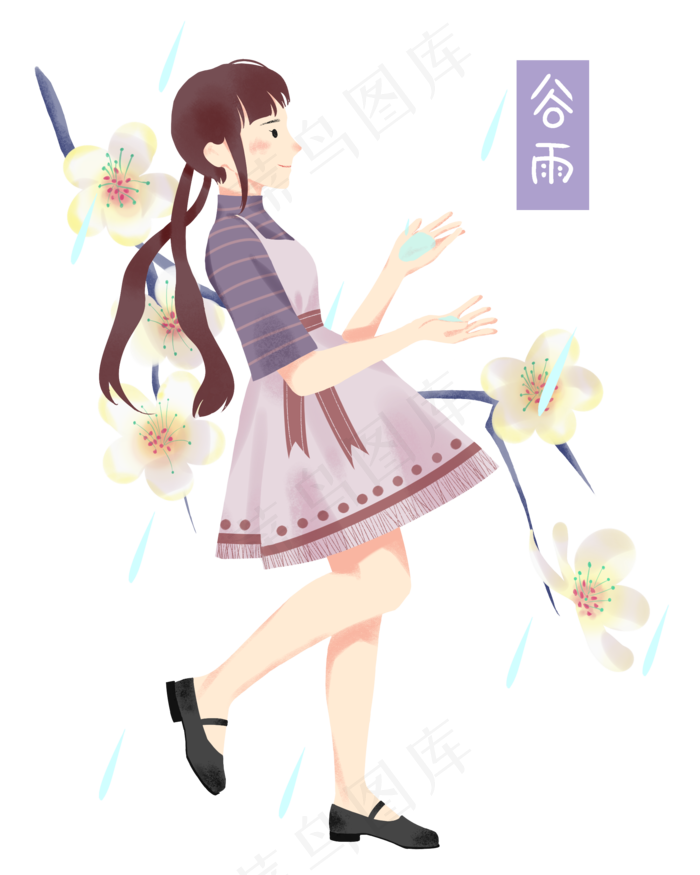 谷雨漂亮的小女孩(2000X2500(DPI:300))psd模版下载