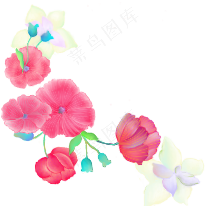 矢量手绘康乃馨水彩画11(2000X2000(DPI:300))psd模版下载