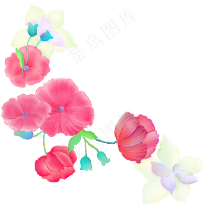 矢量手绘康乃馨水彩画11(2000X2000(DPI:300))psd模版下载