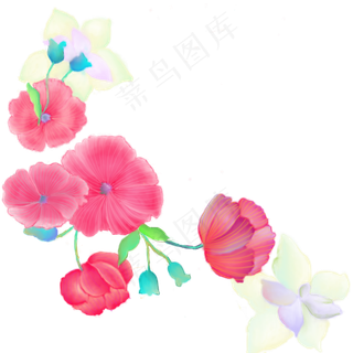 矢量手绘康乃馨水彩画11