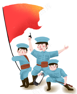 手绘八一建军节红军下载