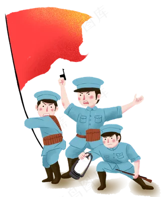 手绘八一建军节红军下载