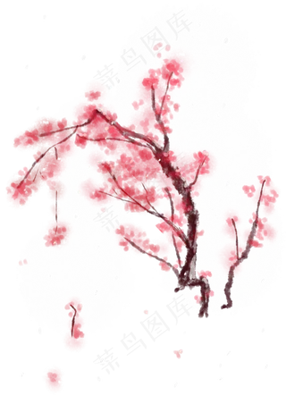 新年雪中红梅,免抠元素