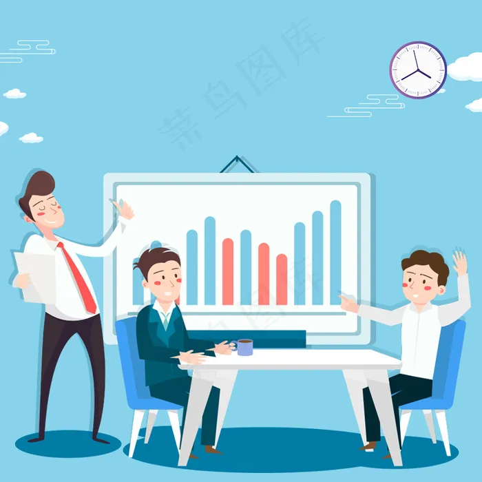 手绘卡通数字化金融平面广告(800*800px 	        )psd模版下载