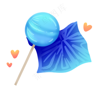儿童节蓝色棒棒糖