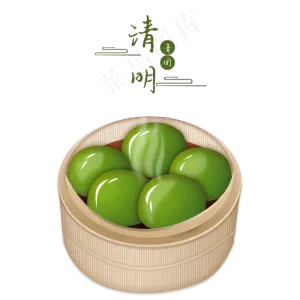 青团艾草团子一笼青团
