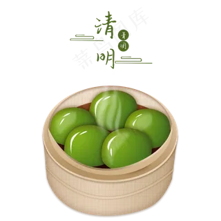 青团艾草团子一笼青团