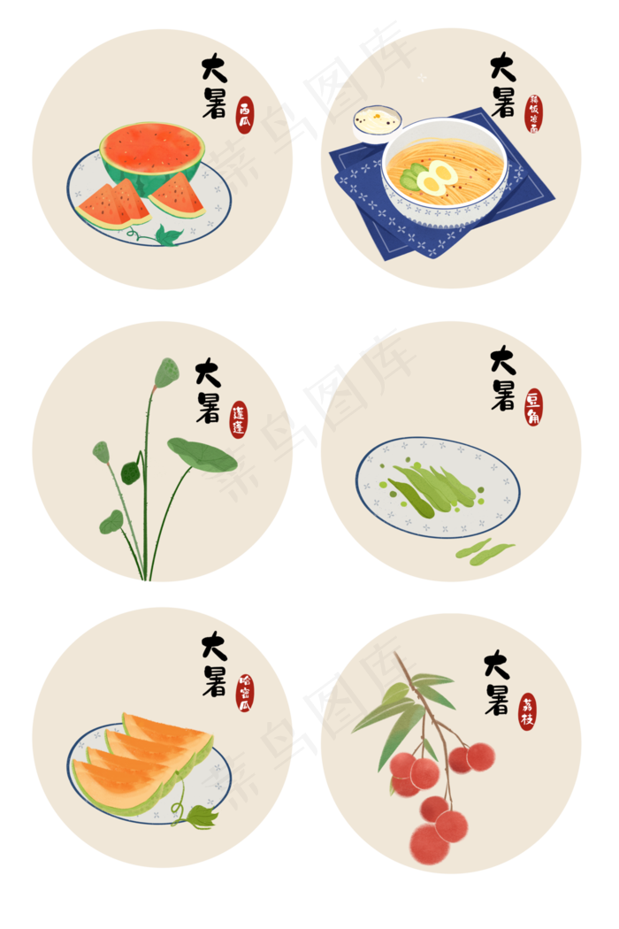 大暑物品合集(4000X6000(DPI:300))psd模版下载