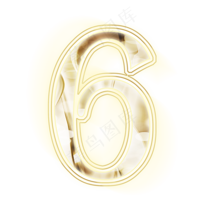 金色光效数字6(2000*2000px 	      )psd模版下载