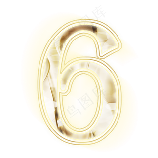 金色光效数字6