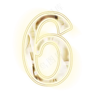 金色光效数字6