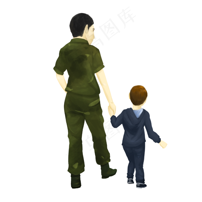 军人领孩子(3000X3000(DPI:300))psd模版下载