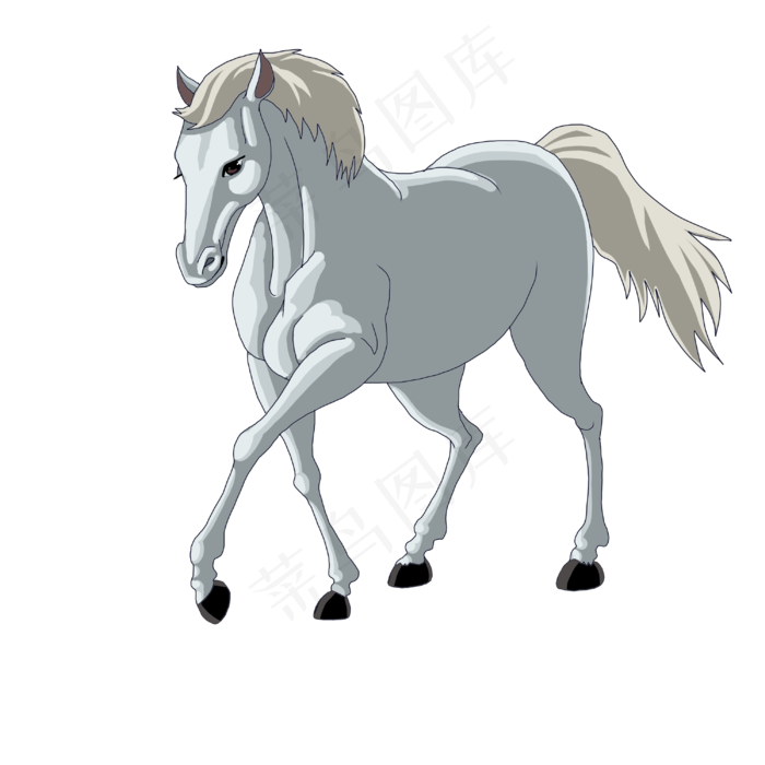 小物插画动物行走的马免扣素材,免抠元素
