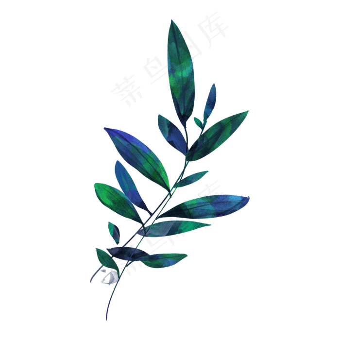 绿色叶子植物(2000X2000(DPI:300))psd模版下载