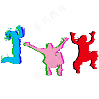 故障艺术风格毕业欢呼雀跃矢量图