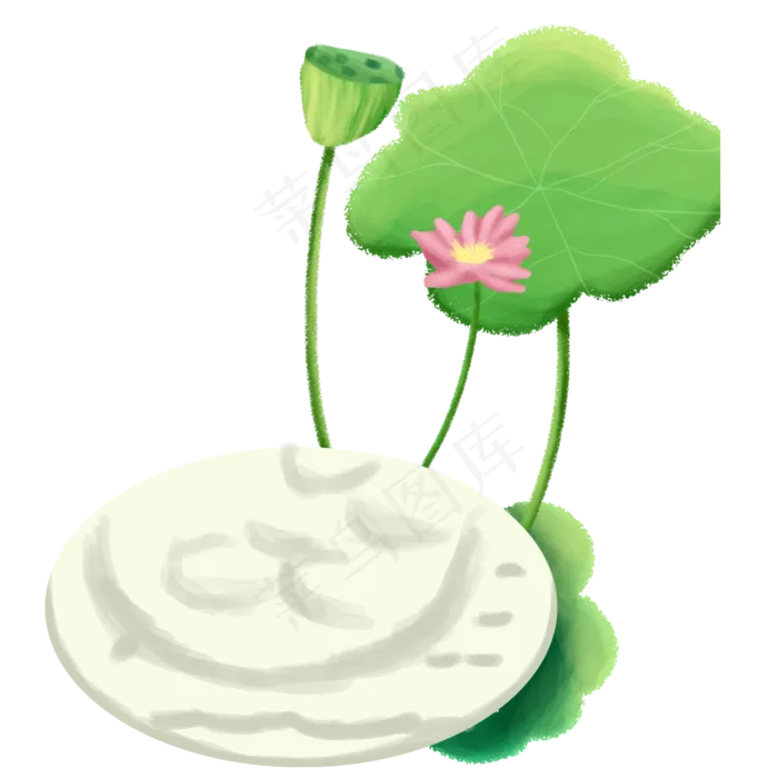 卡通的荷花花朵(1000X1000(DPI:300))psd模版下载