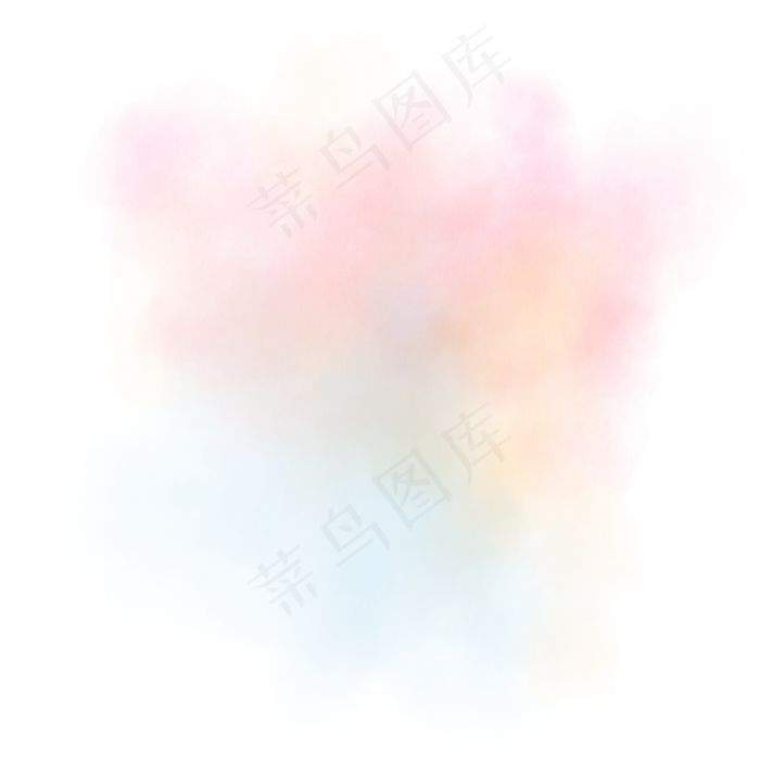 红蓝渐变的水彩底纹,免抠元素