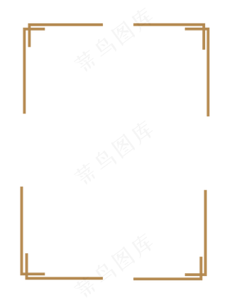 新年中国风复古金色边框,免抠元素