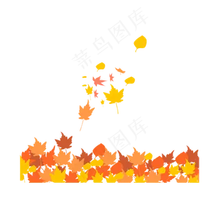 秋分节气落叶装饰,免抠元素