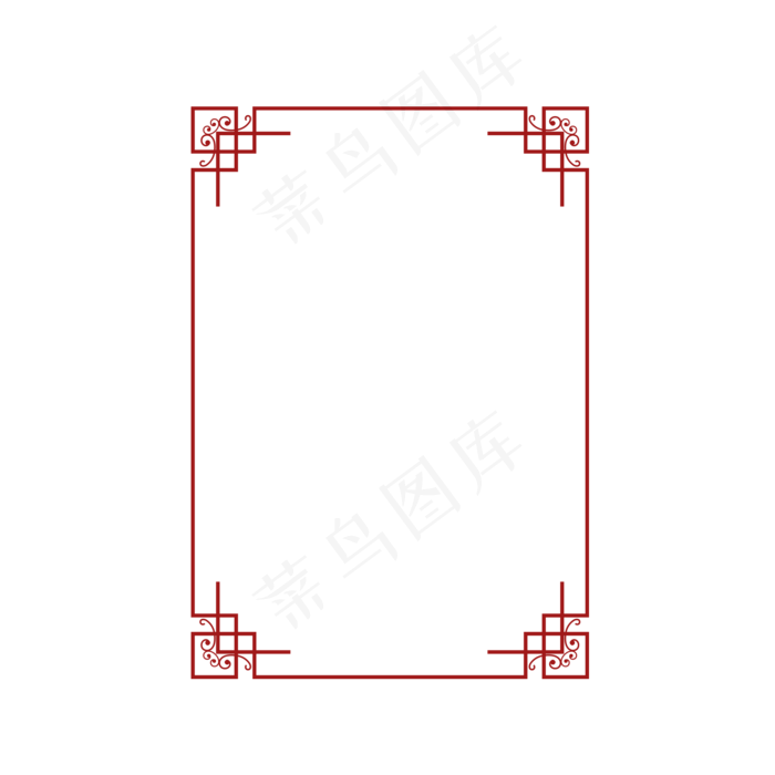 春节新年中国风红色矢量边框元素,免抠元素
