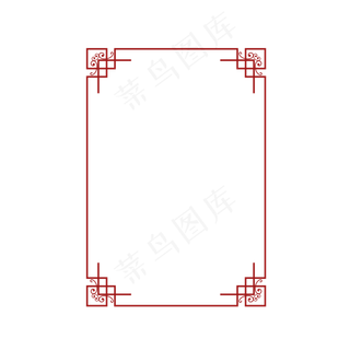 春节新年中国风红色矢量边框元素,免抠元素